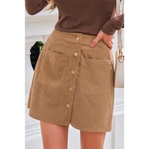 CUPSHE Brown Front Button Pocket Mini Skirt NWT Sz - L